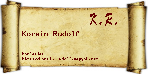 Korein Rudolf névjegykártya